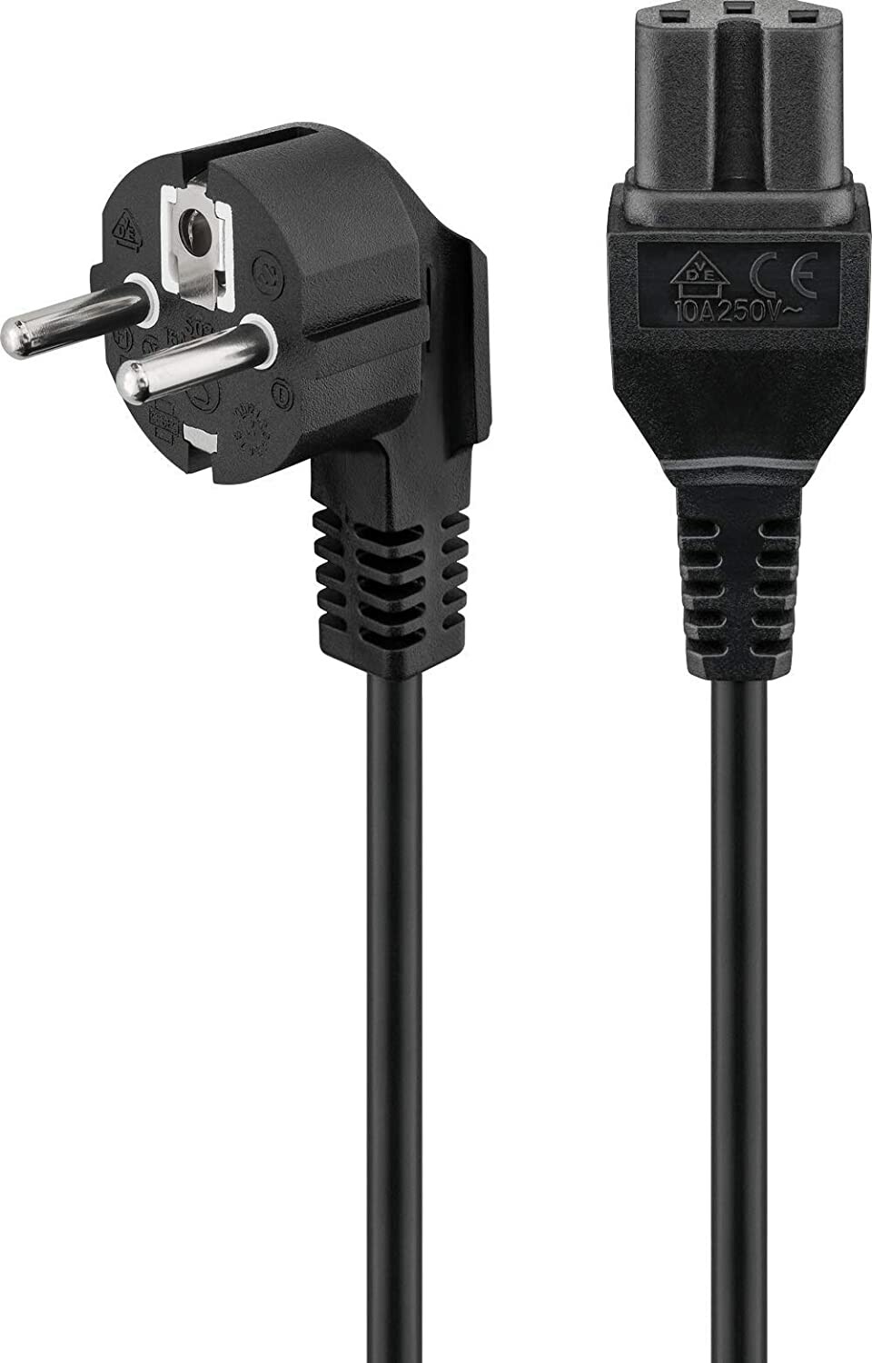 shortix Câble d'alimentation court (câble d'alimentation avec fiche plate  Euro coudée vers prise Euro 8 coudée). Noir. 30 cm. : : High-Tech