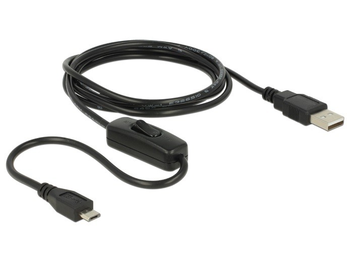 Câble Micro USB de chargement avec interrupteur Delock 84803, Micro USB