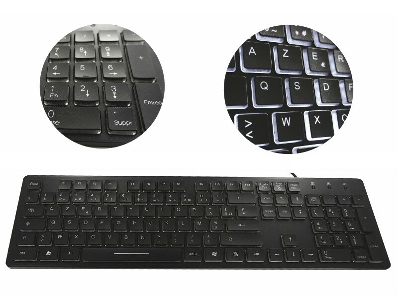 Clavier filaire WE - touches rondes style rétro- AZERTY - USB