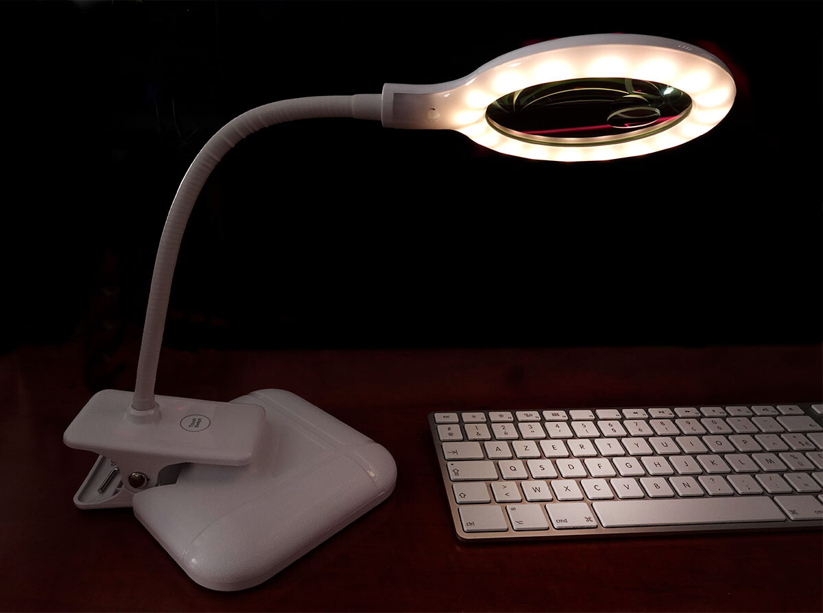 Lampe de table avec loupe 8W CCT dimmable - Lampe de lecture