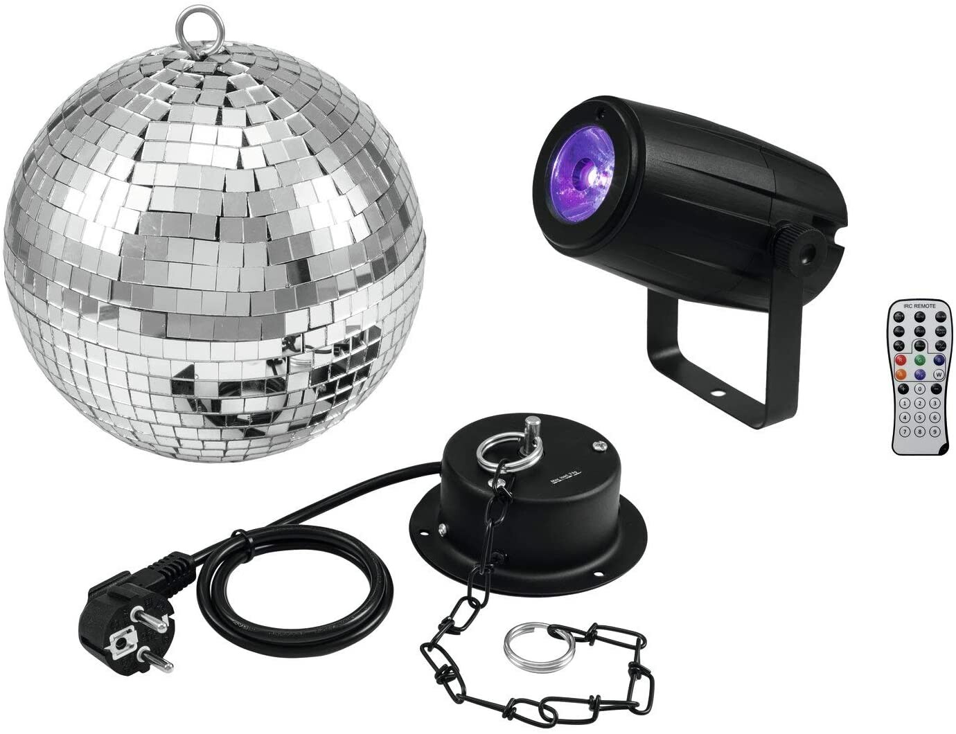 Projecteur disco à sphère à facettes rotative avec jeux de lumière