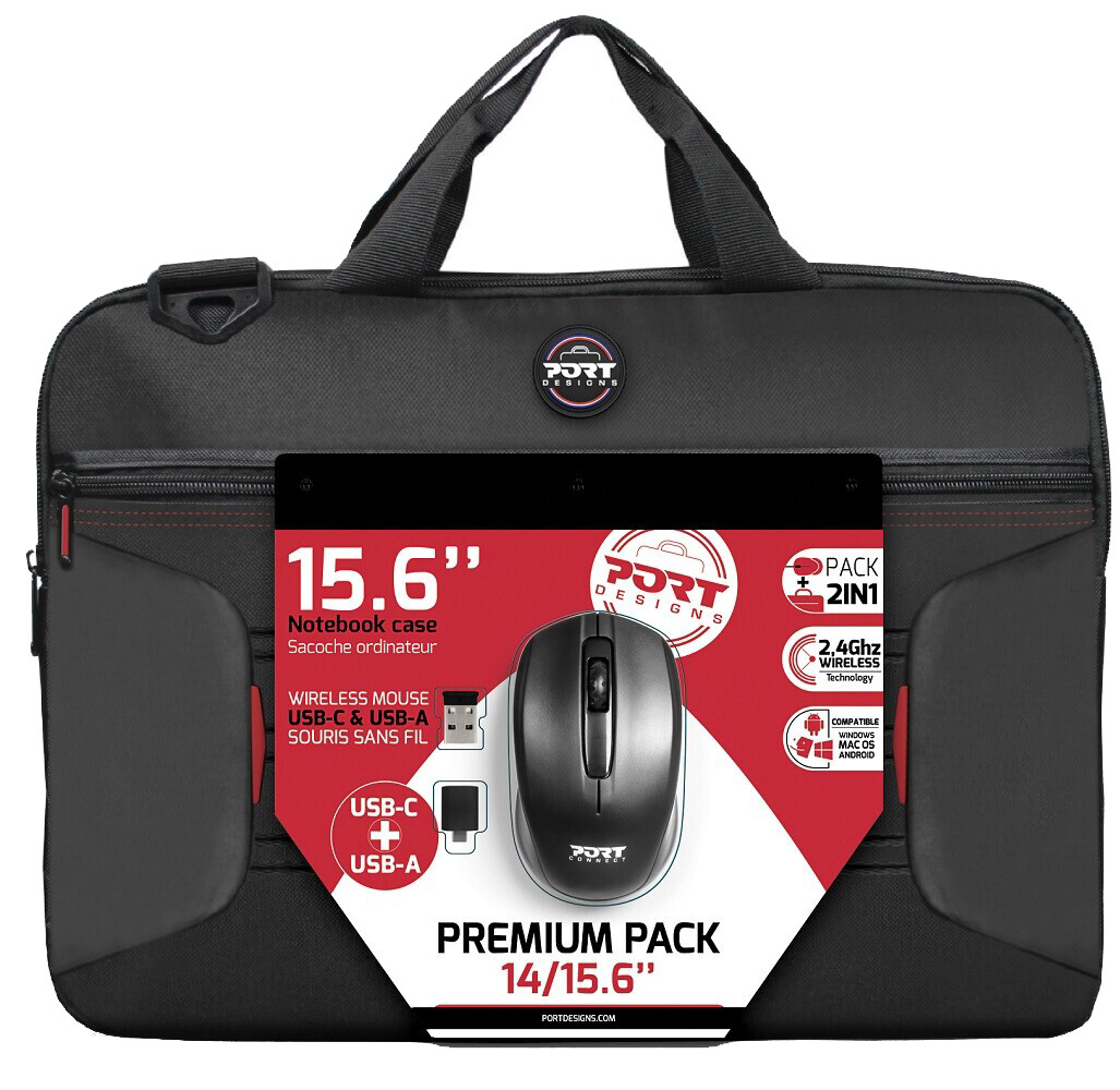 Pack avec sacoche pour ordinateur portable 14/15,6 et souris sans fil