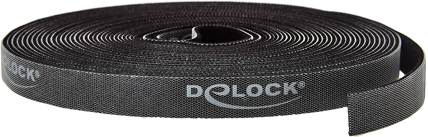Delock Organisateur de câbles avec serre-câble de scratch Noir