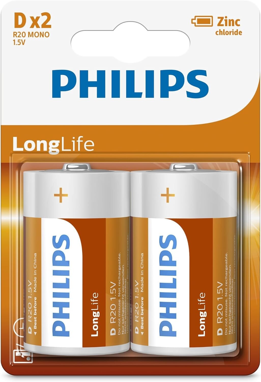 2 piles D (LR20) Long Life, Autres piles cylindriques