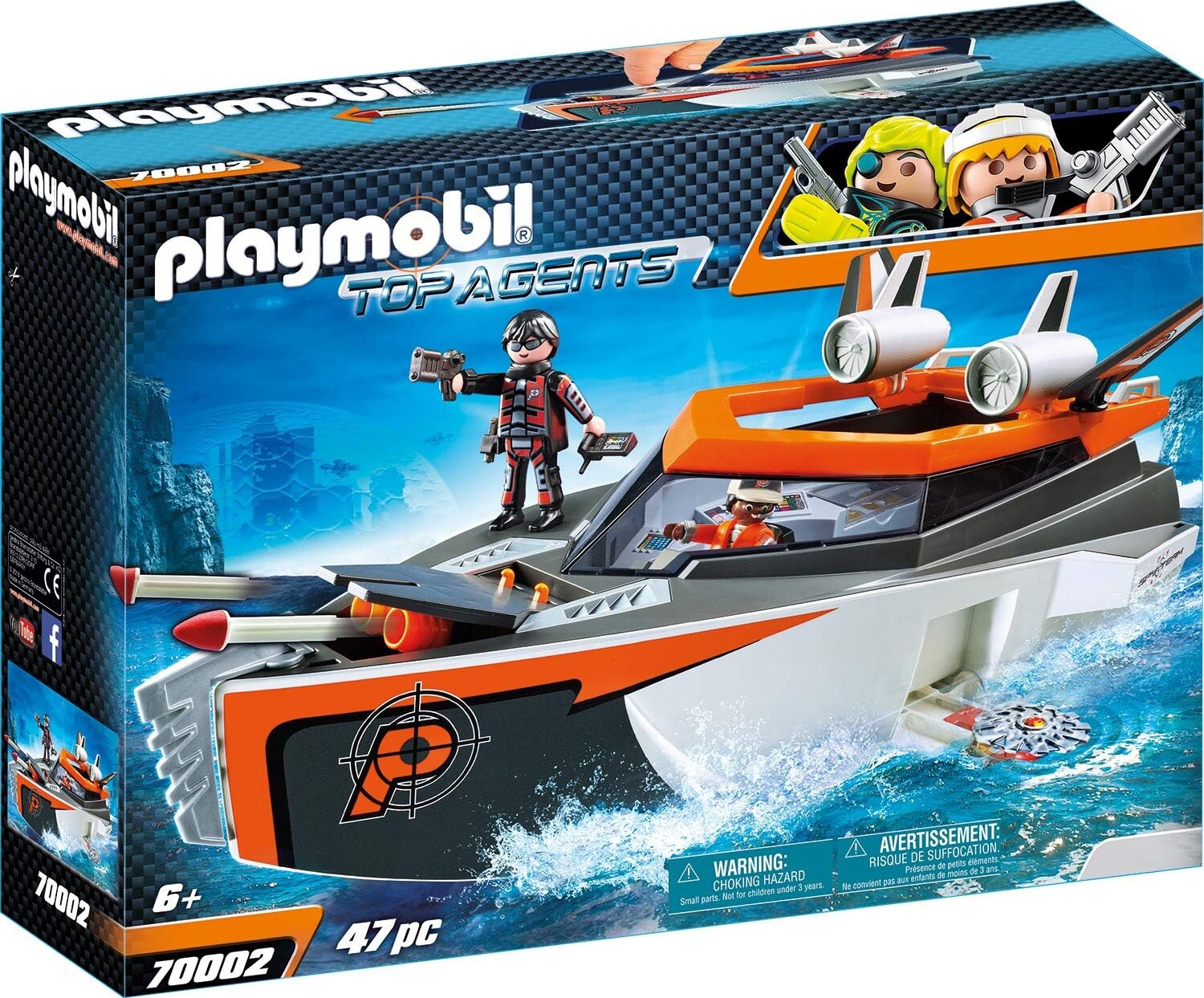 Bateau Playmobil Top Agents Turbo Spy Team, Playmobil