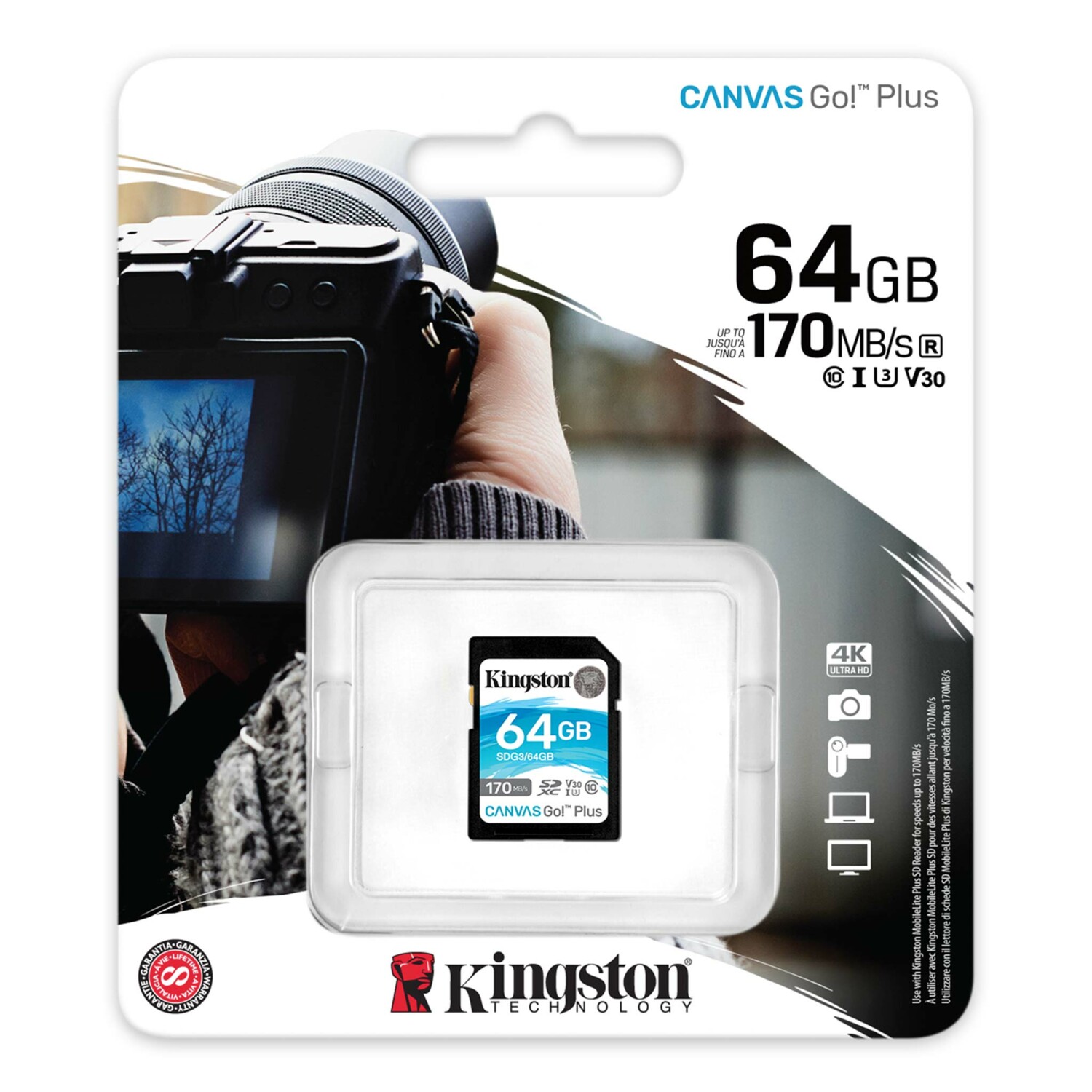 Kingston Canvas Select Plus carte microSD 64 Go + adaptateur