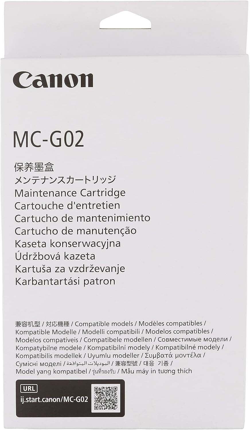 Cartouche d'entretien MC-G02, Cartouches Canon