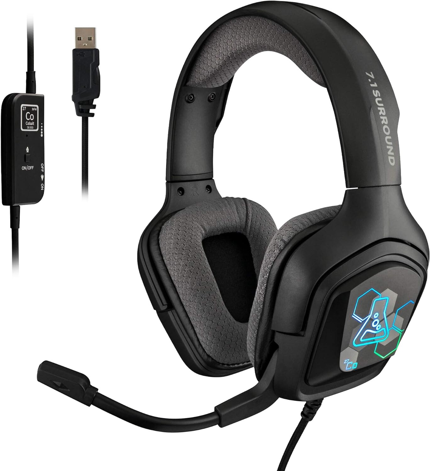 Casque Gaming LED avec micro et son Surround 7.1 GHS-250 Mod-IT, Casques  Gaming