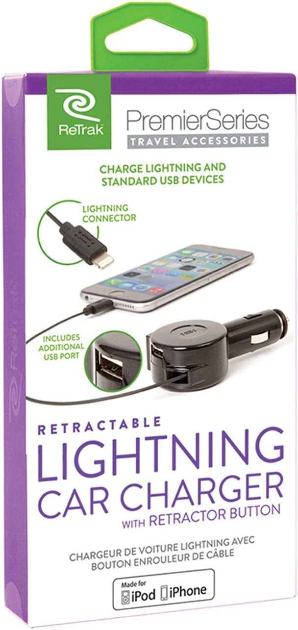 Chargeur de voiture USB 3 en 1 pour iPhone Lightning / USB-C