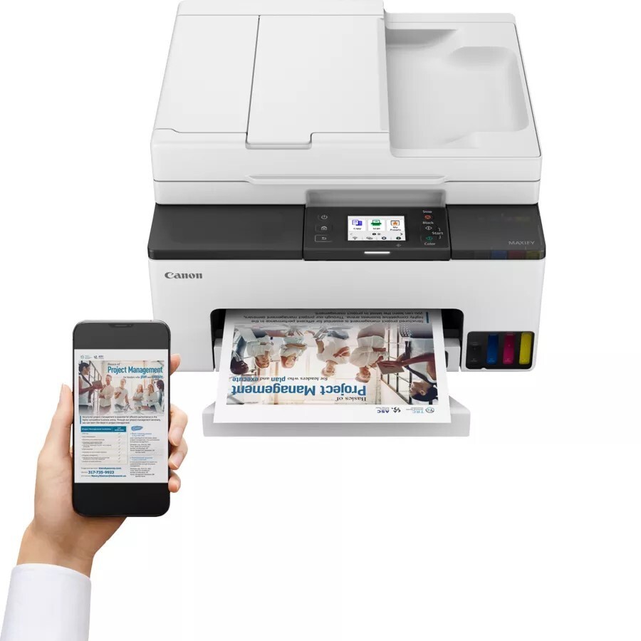 Imprimante Couleur Canon MAXIFY GX2050 MegaTank - A4, 4-en-1 (Impression, Copie, Scan, Fax), WiFi, Réservoir D'Encre, 6 Bouteilles Incluses - 11