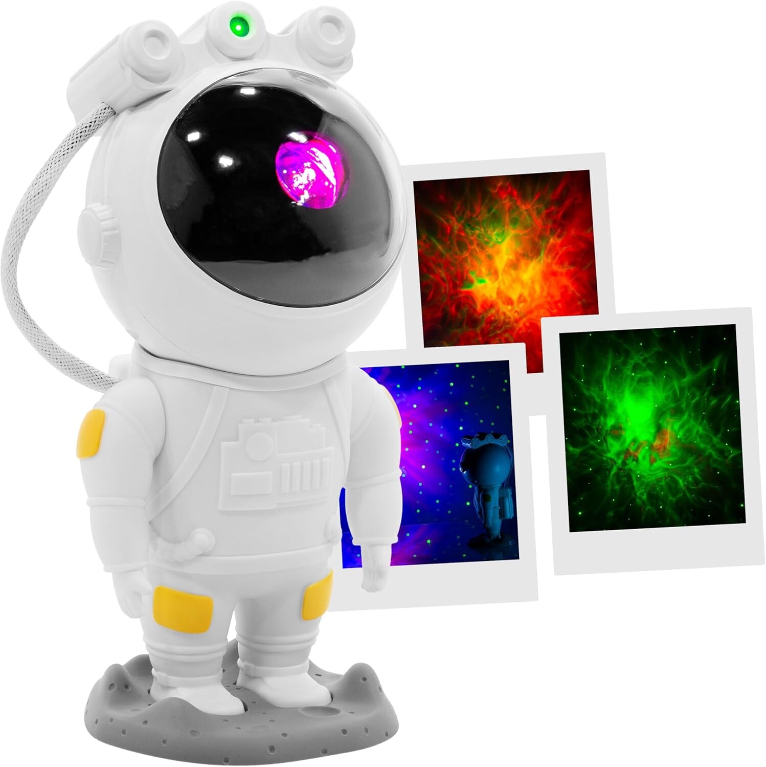 Veilleuse Astronaute NEBULA Blanc 12cm - Projecteur Étoiles USB Avec Télécommande