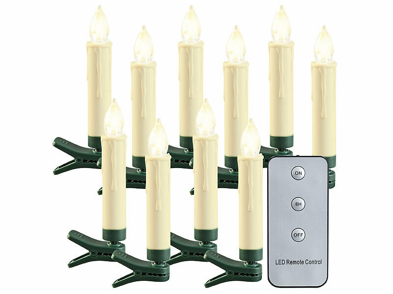 10 bougies LED pour sapin de Noël