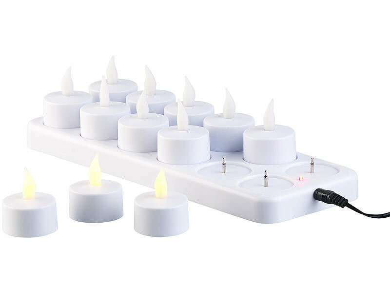 Bougies LED rechargeables, 12 bougies chauffe-plat rechargeables  vacillantes avec télécommande et minuterie, bougies avec 2 câbles de charge  USB à 6 ports, mèches noires réalistes pour décoration : :  Luminaires et Éclairage