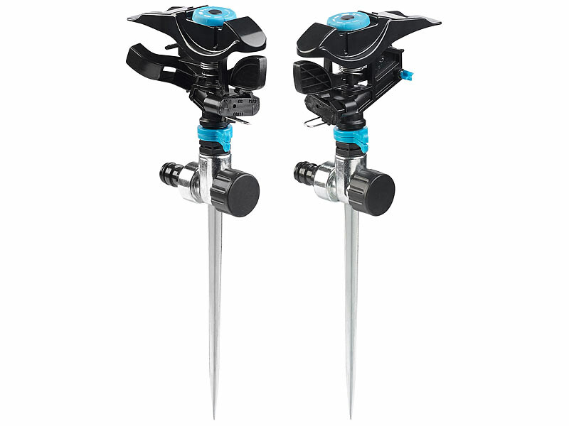 Kit De 2 Arroseurs à Impact Sur Trépied Ajustable - Laiton Durable, Rotation 360°, Hauteur 40-94cm, Pour Pelouse Et Jardin