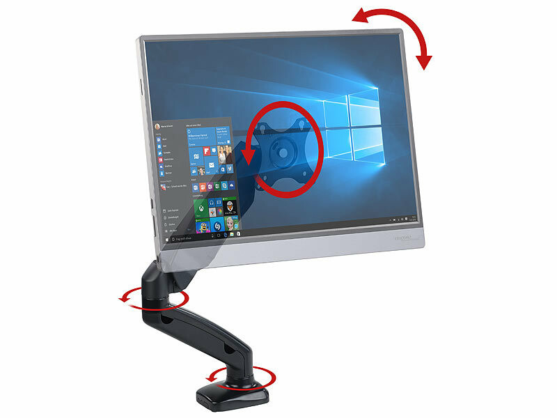 Support à Double bras orientables pour Moniteur PC jusqu'à 27, Supports  pour écrans PC