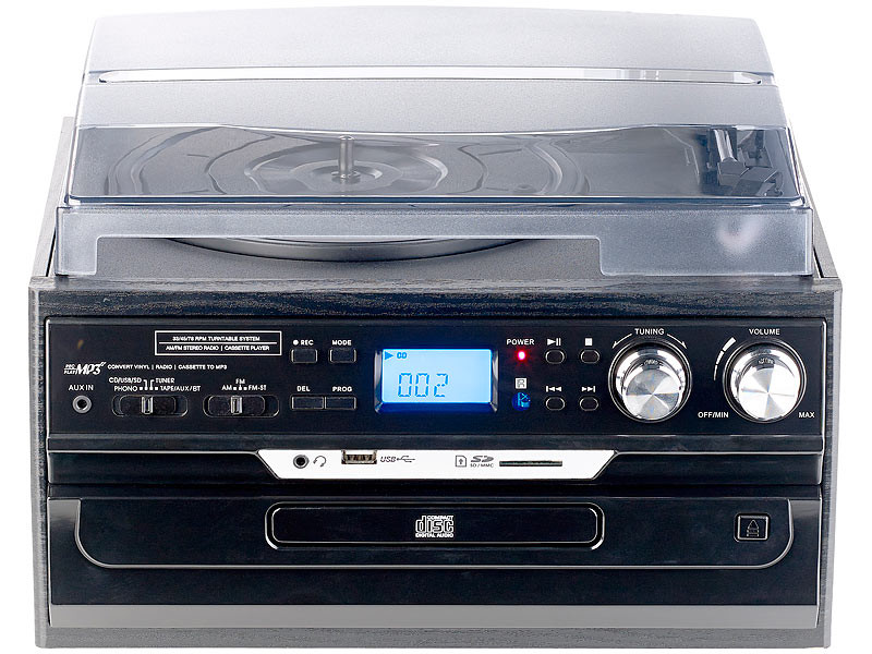 Chaîne HiFi avec Platine et numériseur CD / Vynile vers USB MHX-580, Mini  chaînes