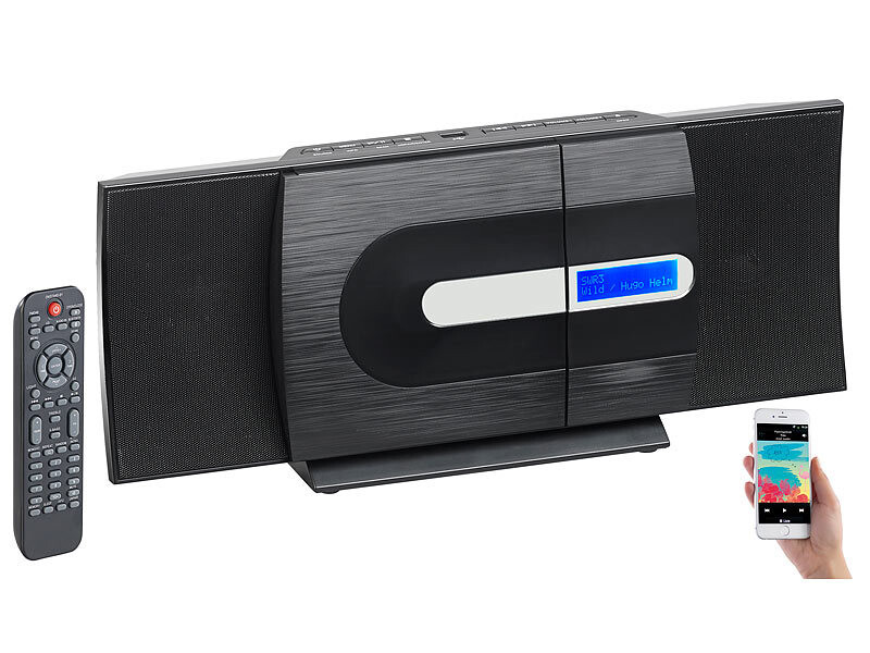 auna Stereo Sonic DAB+ Chaîne HiFi lecteur CD USB & Bluetooth Noire