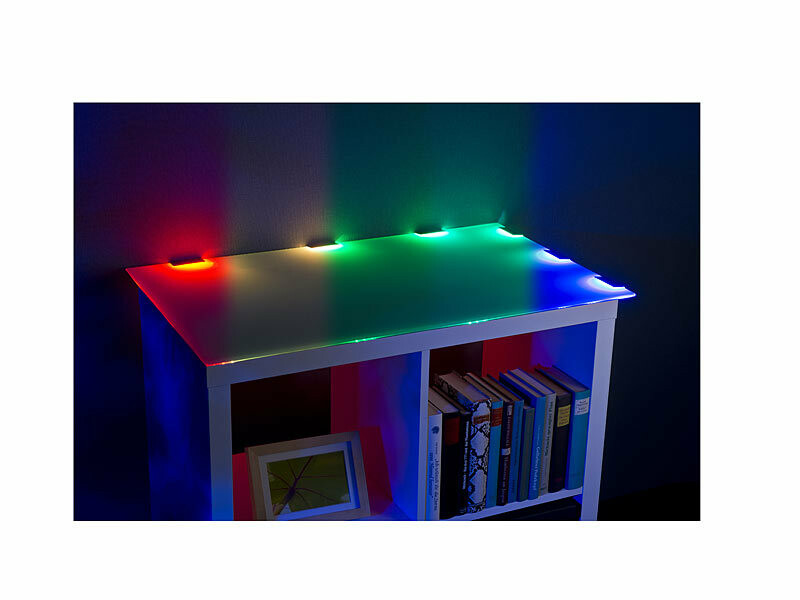 Bibliothèque en verre, avec bande LED