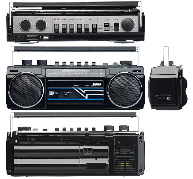 rétro portable stéréo boombox radio cassette enregistreur années