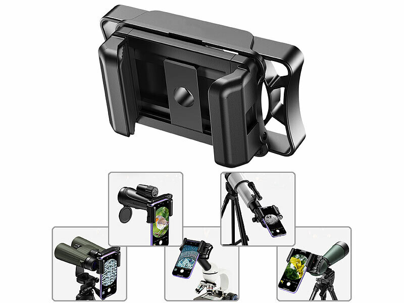 Support Smartphone Universel Télescope/jumelles/microscope - Callstel - Compatible Oculaires 23-50mm - Installation Facile