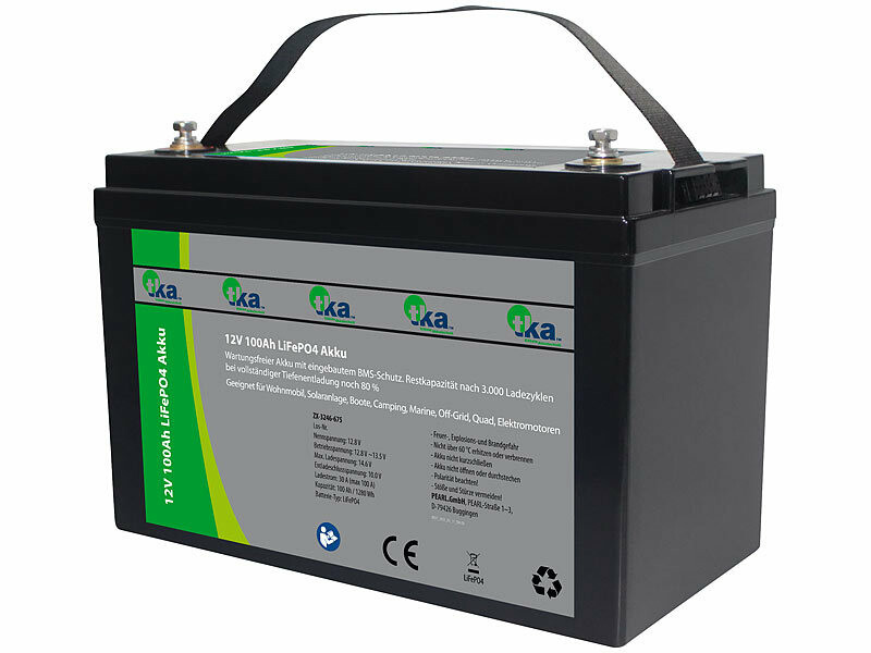 Batterie Lithium LiFePO4 12V 50Ah - BMS 50A Intégré - Jusqu'à 15000 Cycles - Pour Camping-car, Bateau, Moteur Pêche, Solaire - Légère 4.4kg
