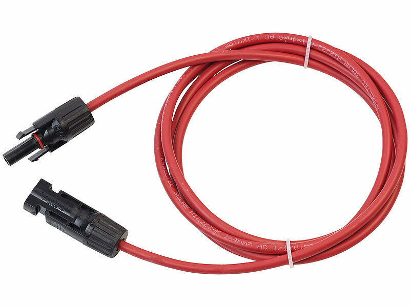 2 câbles de rallonge 2 m / 4 mm² compatibles MC4