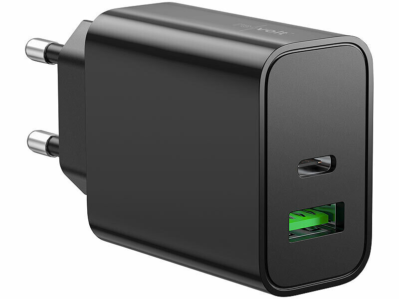 Chargeur secteur USB-C Power Delivery et USB-A Quick Charge 30 W - coloris  noir
