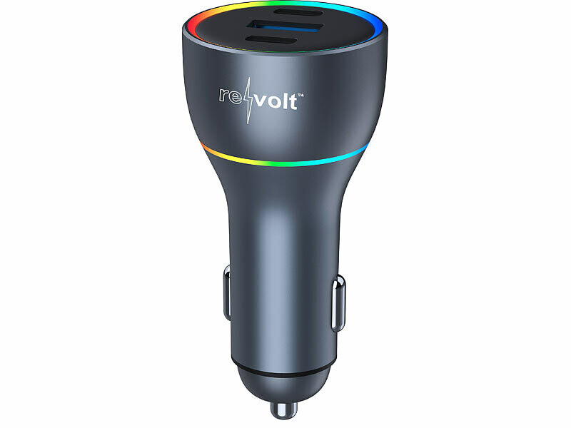 Chargeur Allume-cigare 60W USB-C + USB – Affichage Numérique, Protection Surchauffe, Pour IPhone, Android, Etc.
