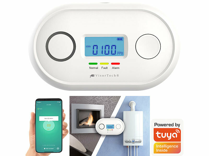 Détecteur de monoxyde de carbone Wifi, détecteur de fumée, système d'alarme  de sécurité, prise en charge de l'application Tuya Smart Home