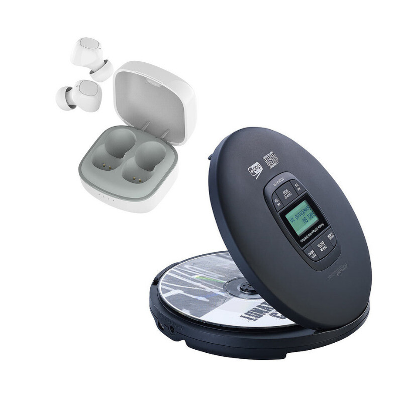 Lecteur CD portable, radio DAB+, Bluetooth et casque stéréo  intra-auriculaire, Baladeurs