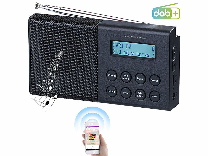 Radio numérique de poche DAB+/FM DOR-290 avec fonction bluetooth