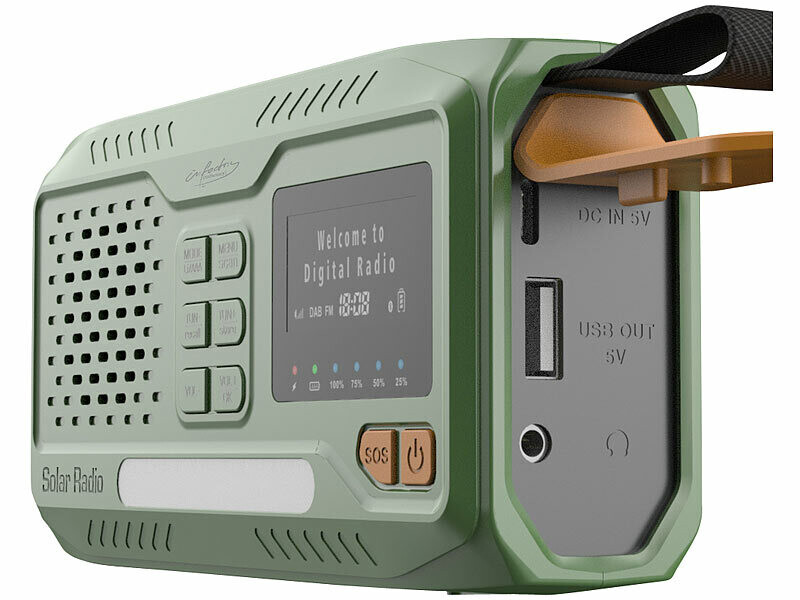 Radio Solar , radio à manivelle portable AM/ FM , radio d'urgence dynamo  avec batterie