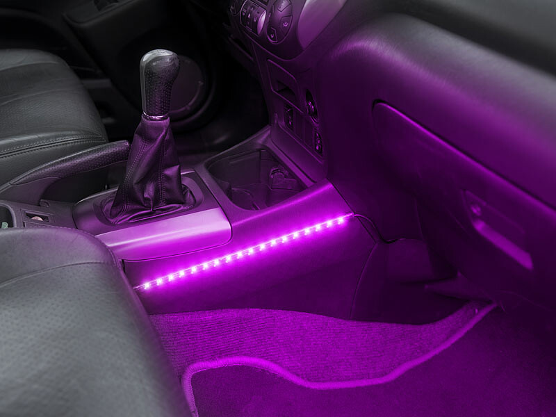 Bande lumineuse LED pour voiture, lumières d'ambiance, rvb, musique  symphonique, contrôle par application, lumières décoratives, lumières de  rythme