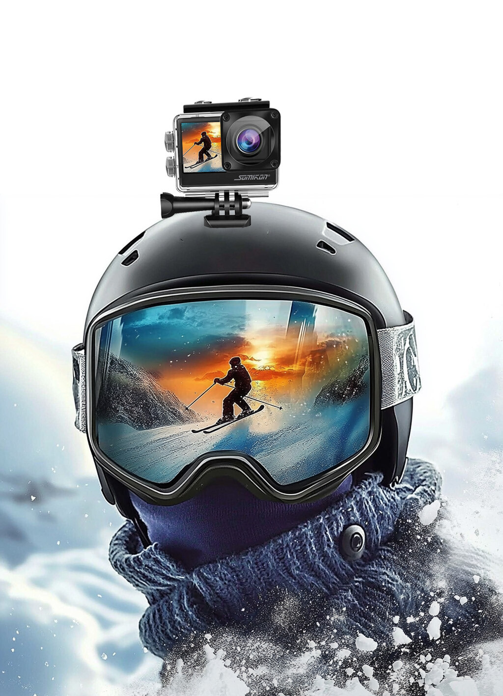 Camera Sport 1080P FHD Avec Carte Mémoire 32GB,Caméra Sportive à Double