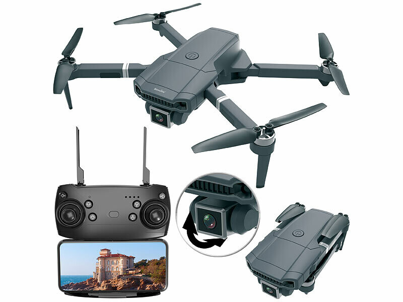 Drone quadricoptère pliable connecté GH-300.fpv avec caméra 4K, Drones et  modélisme