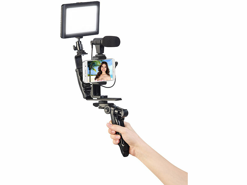 We - WE Vlog Kit pour Caméra Vidéo Smartphone Trépied Hauteur Réglable  Microphone avec Lumière LED, Support de Téléphone, Compatible avec Téléphone  DSLR  Vlog - Autres accessoires smartphone - Rue du Commerce