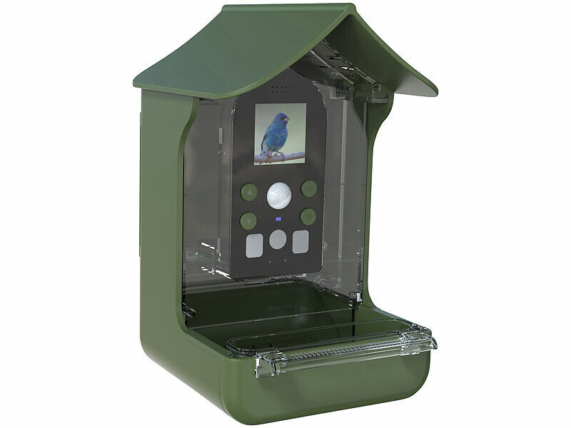 Mangeoire d’oiseaux intelligente avec caméra, maison de mangeoire à oiseaux  pour accrochage extérieur avec caméra HD 1080p, connexion à distance wifi