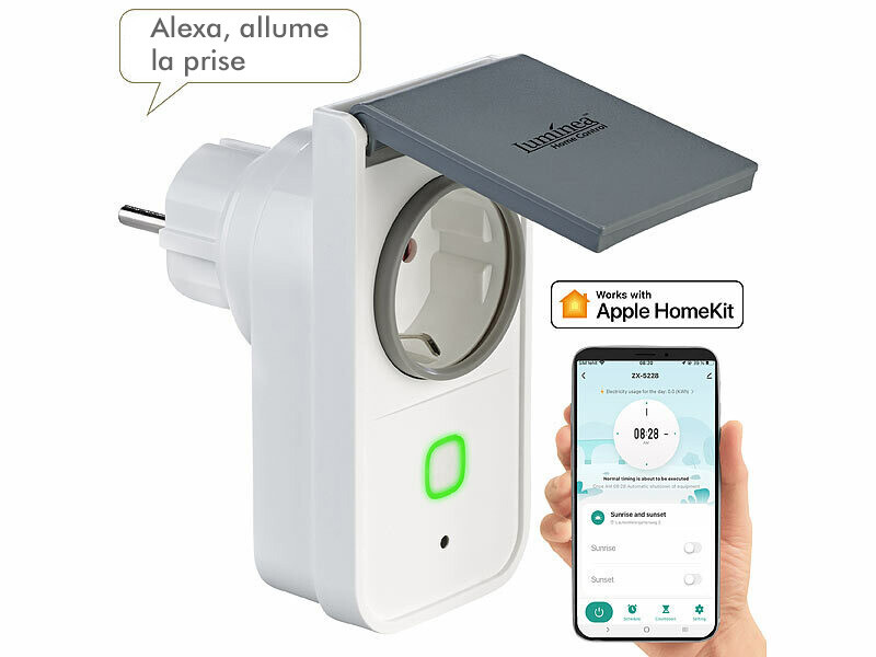 HomeKit-Mini Prise Intelligente Wifi UE, Commande Vocale à