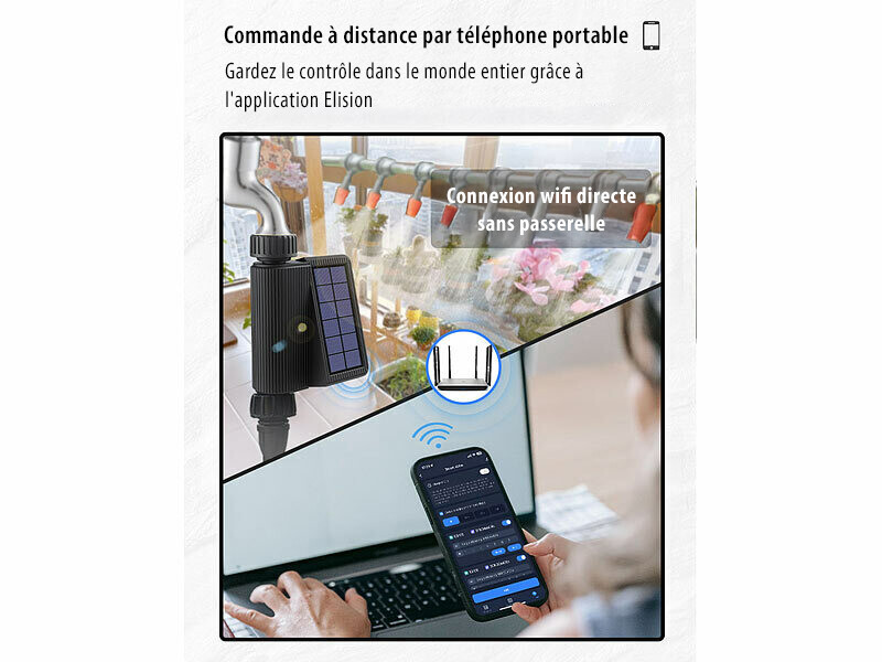 XinFuture Programmateur Arrosage WiFi Solaire 2 Voies - Minuteur Irrigation Intelligent