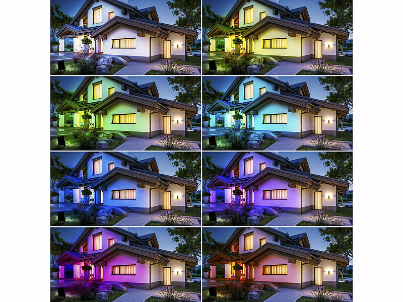 Lot De 8 Projecteurs LED RGB 30W - Télécommande, 16 Couleurs, 4 Modes, étanche IP66, Pour Jardin, Fête, Ambiance