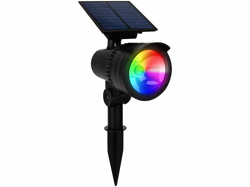 Spot LED solaire RVB multicolore pour jardin, étanche IP65— Tektek