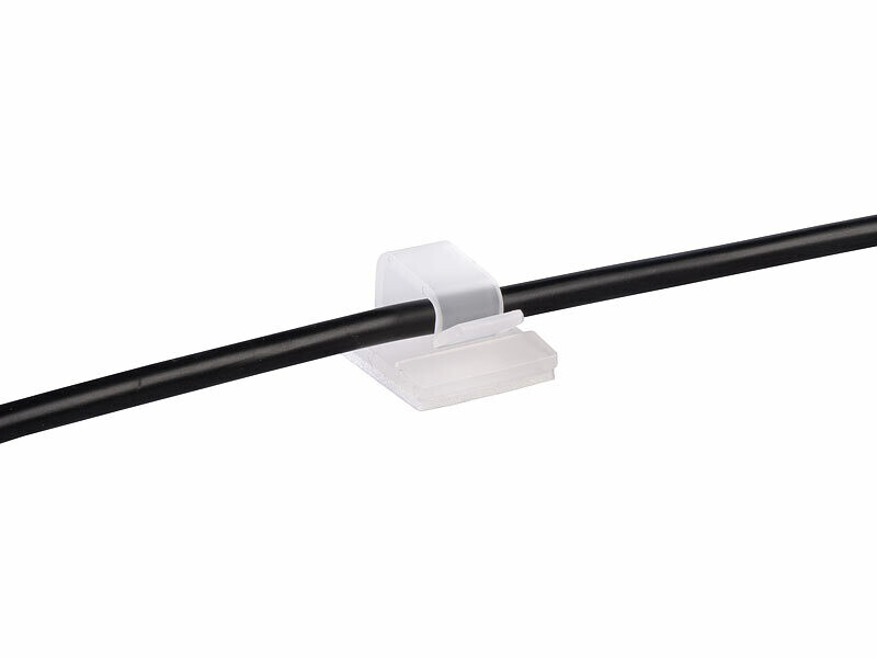 100 supports pour câbles autocollants - coloris transparent ...