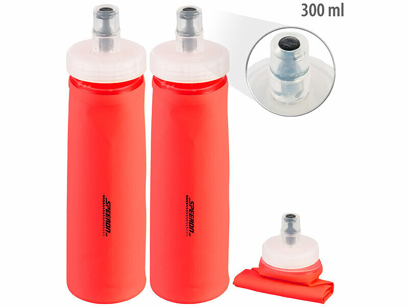 2 Gourdes Pliables Réutilisables OUDQFCJ 700ml - Souples, Sans BPA, Clip Métal, Pour Voyage Et Sport