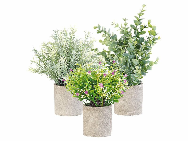 3 plantes artificielles en pots | Décoration florale | Pearl.fr
