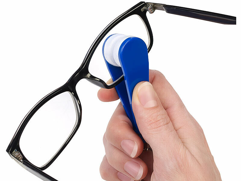 4 pinces nettoyantes pour lunettes avec chiffons en microfibre