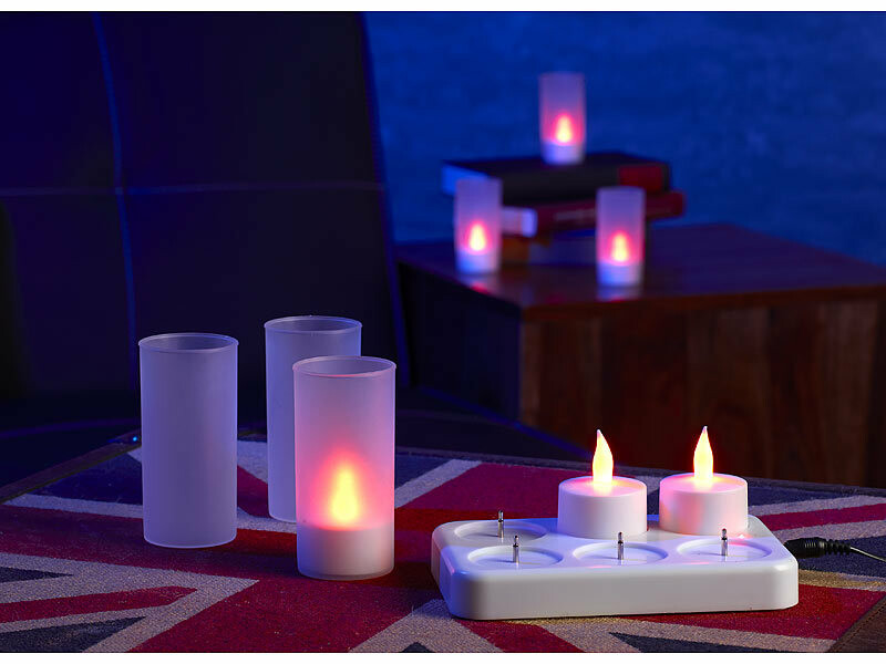 Jumelux - Bougies LED avec télécommande - Bougies chauffe-plat  rechargeables - Flamme