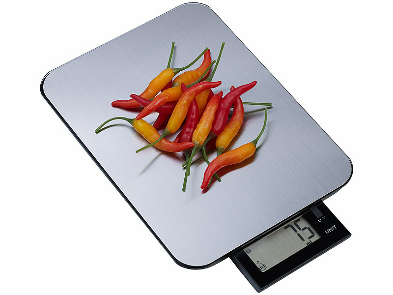 Balance de cuisine numérique en acier inoxydable avec écran LCD escamotable, Balances
