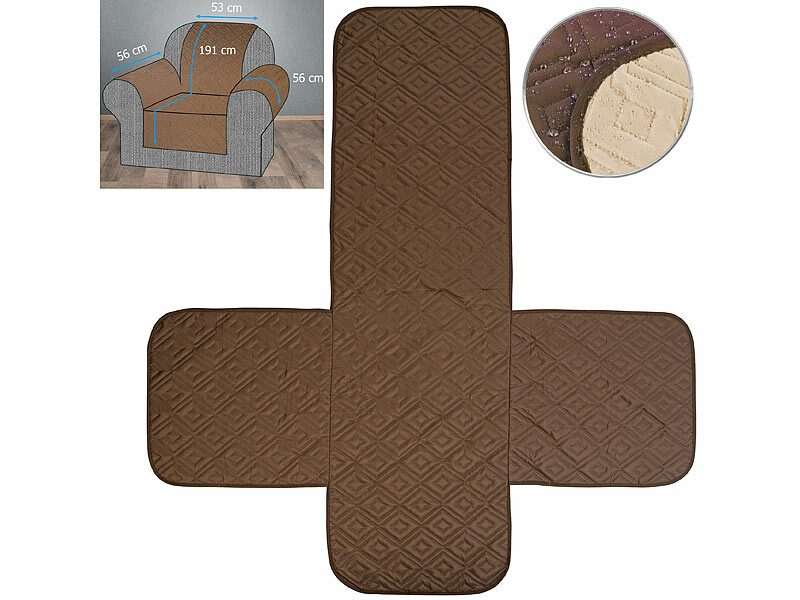 Housse de protection réversible pour fauteuil, coloris beige/marron