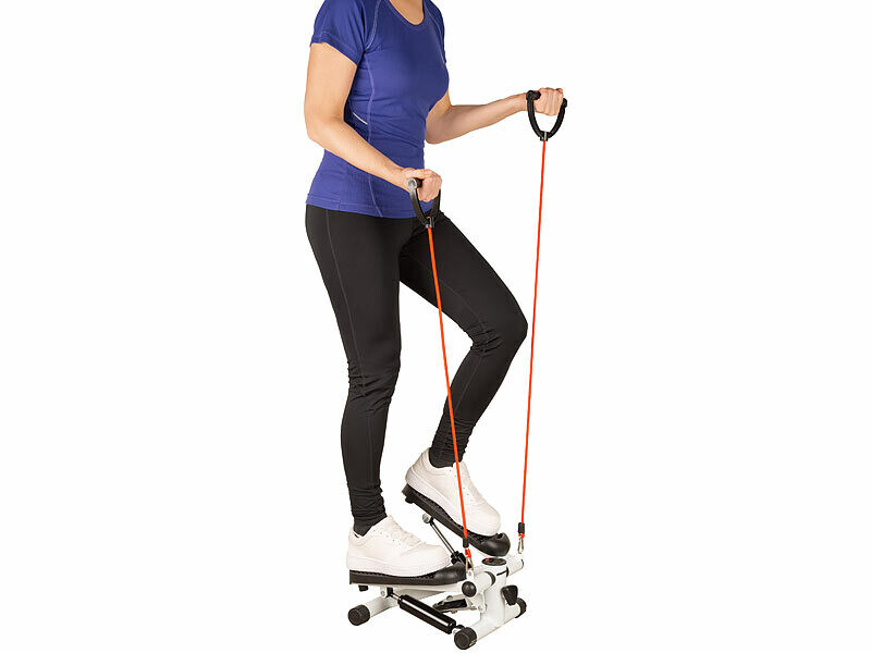 Mini Stepper Avec Bande De Résistance - Blanc - Acier - Charge Max 100 Kg