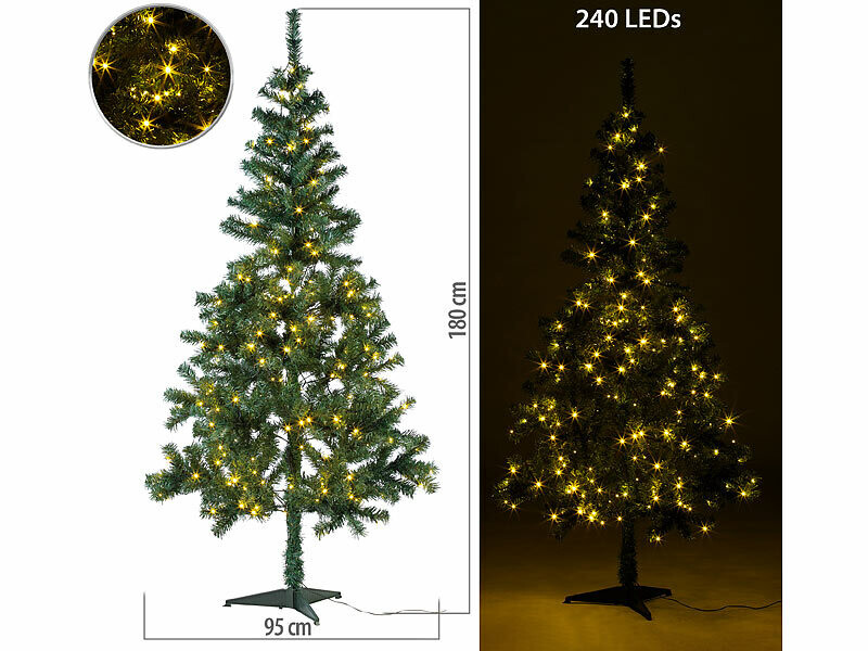 Sapin de Noël artificiel avec 240 LED, Sapins artificiels